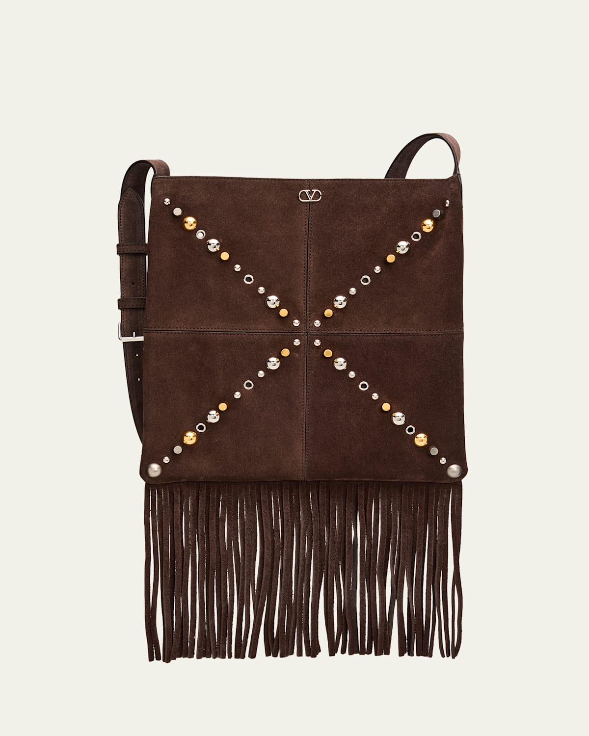 Valentino Men's Nellcote Studded Suede Belt Bag