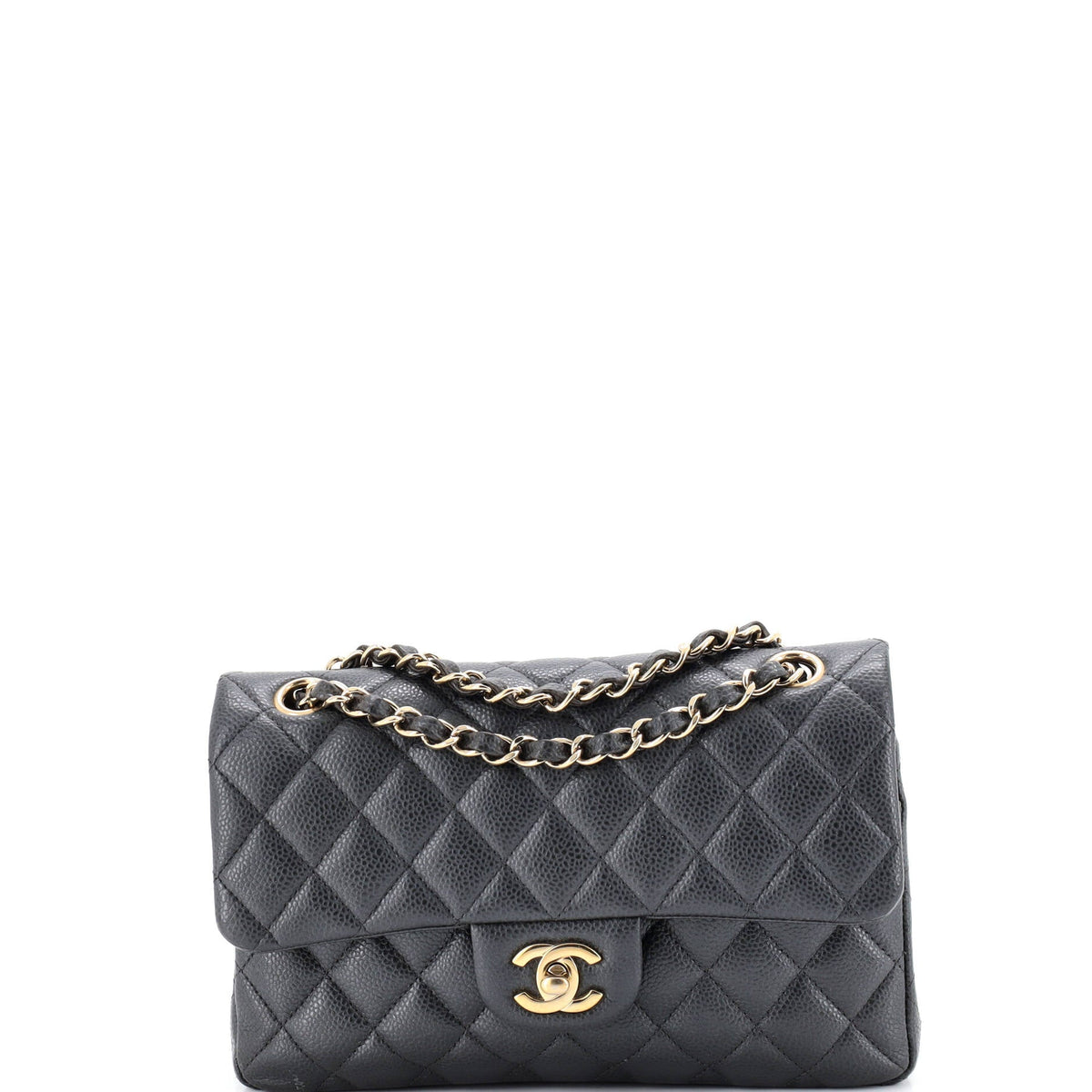 Chanel CHANEL Classic Double Flap Bag Quilted Caviar Small