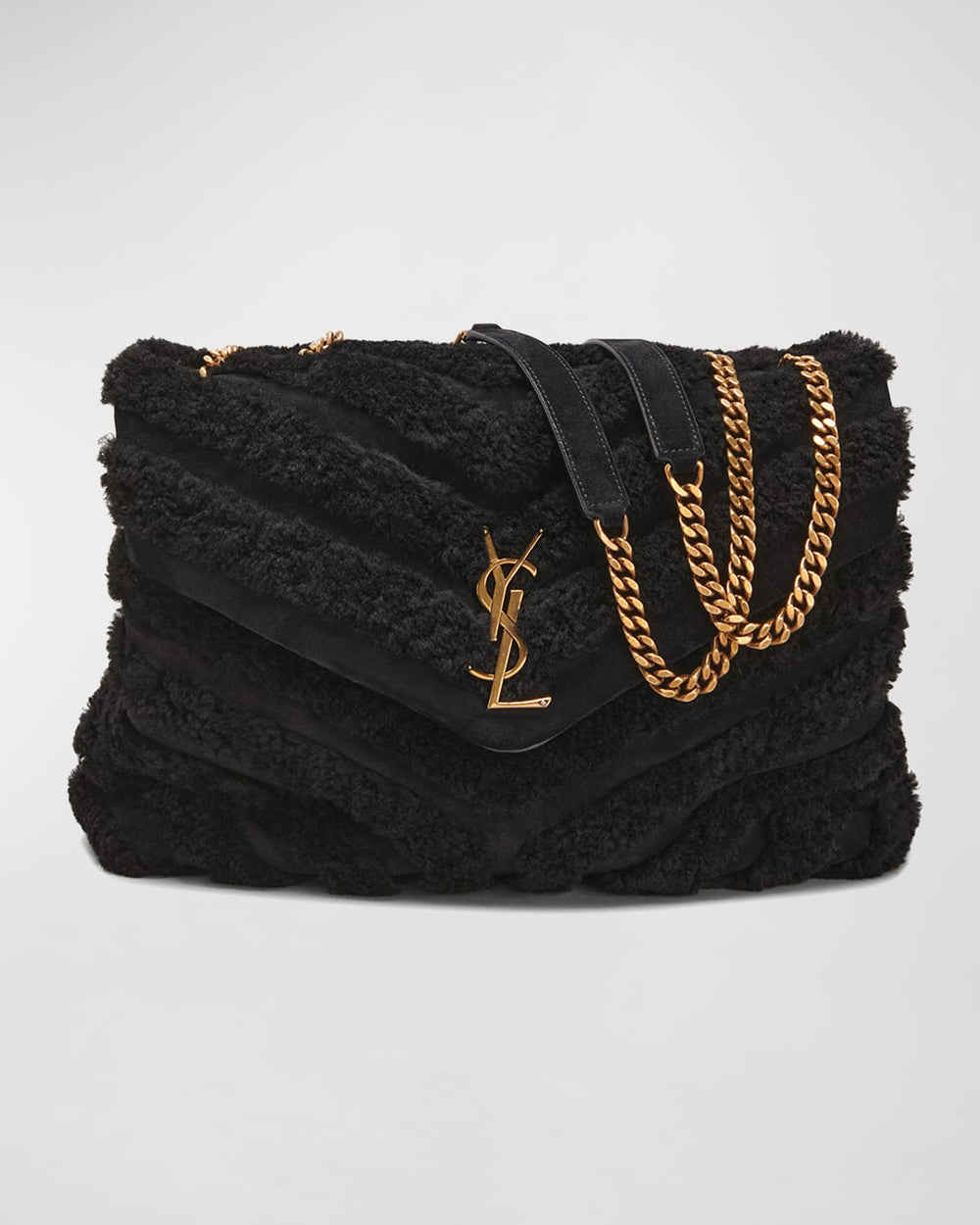 Loulou Medium YSL Shearling Shoulder Bag