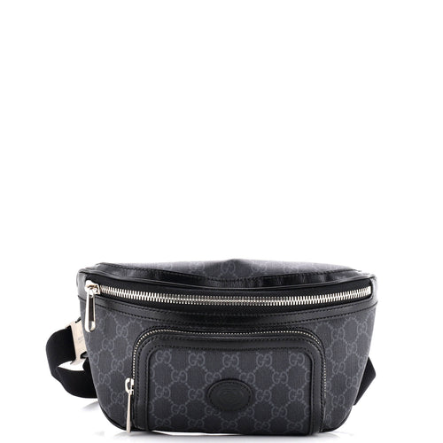 GUCCI Interlocking G Patch Belt Bag GG Coated Canvas Large