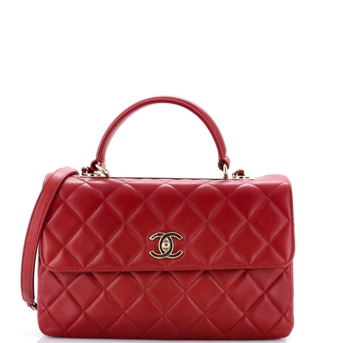 CHANEL Trendy CC Top Handle Bag Quilted Lambskin Medium