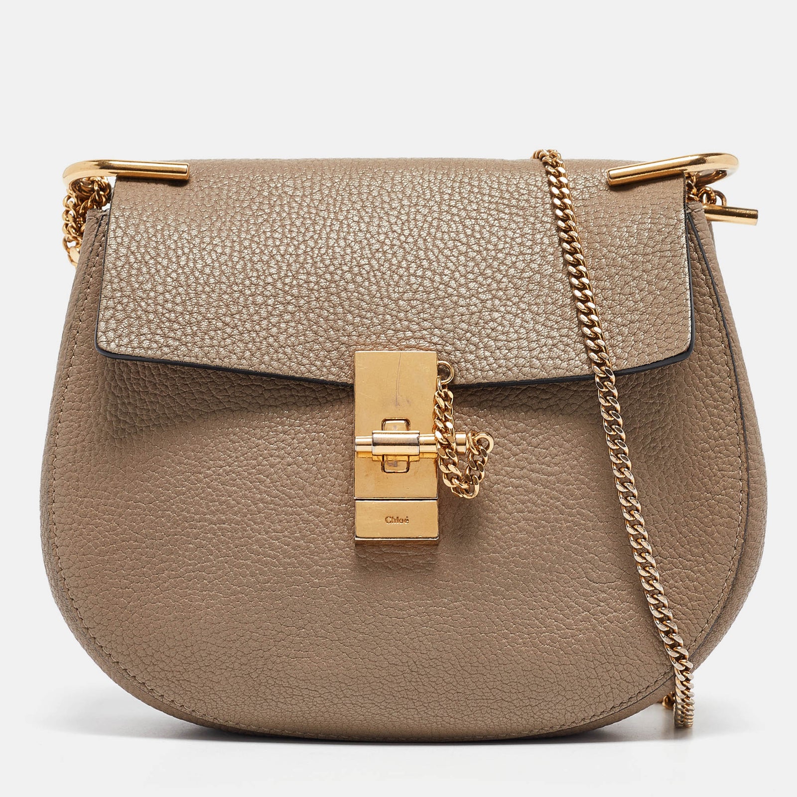 Chloe Beige Leather Medium Drew Shoulder Bag