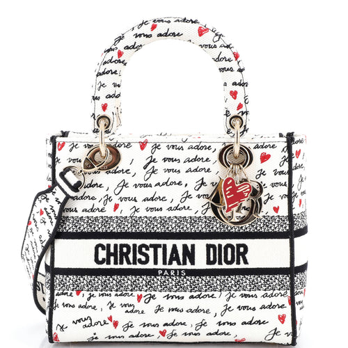 Lady D-Lite Bag Embroidered Canvas Medium