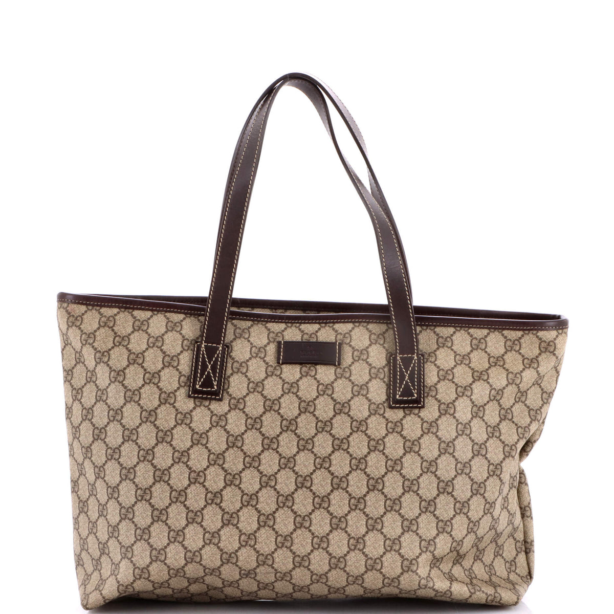 Gucci GUCCI Plus Tote GG Coated Canvas with Leather Medium