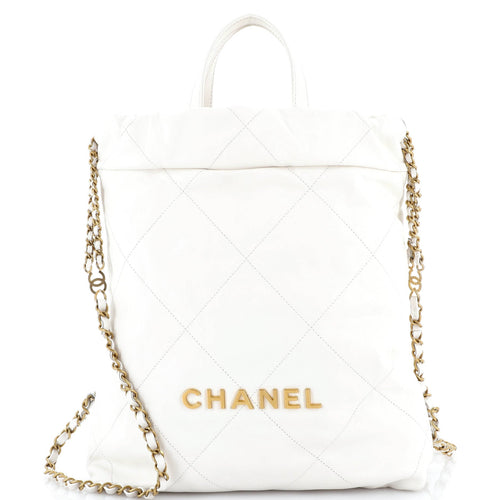 CHANEL 22 Chain Backpack Quilted Calfskin Medium