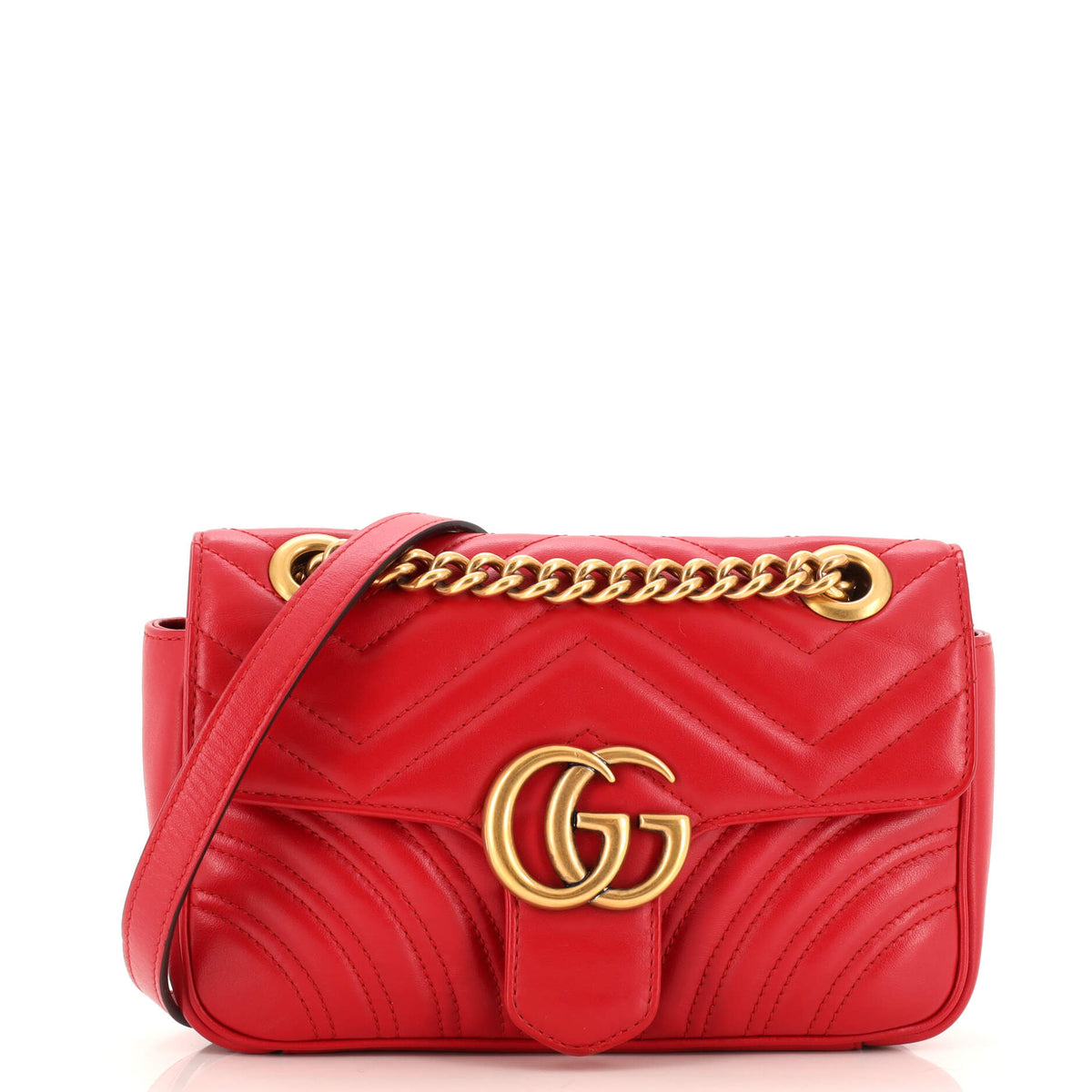 Gucci GUCCI GG Marmont Flap Bag Matelasse Leather Mini