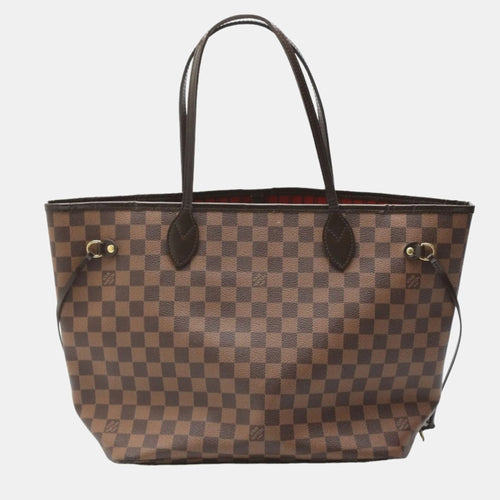 Brown Damier Ebene Canvas Neverfull MM Tote Bag