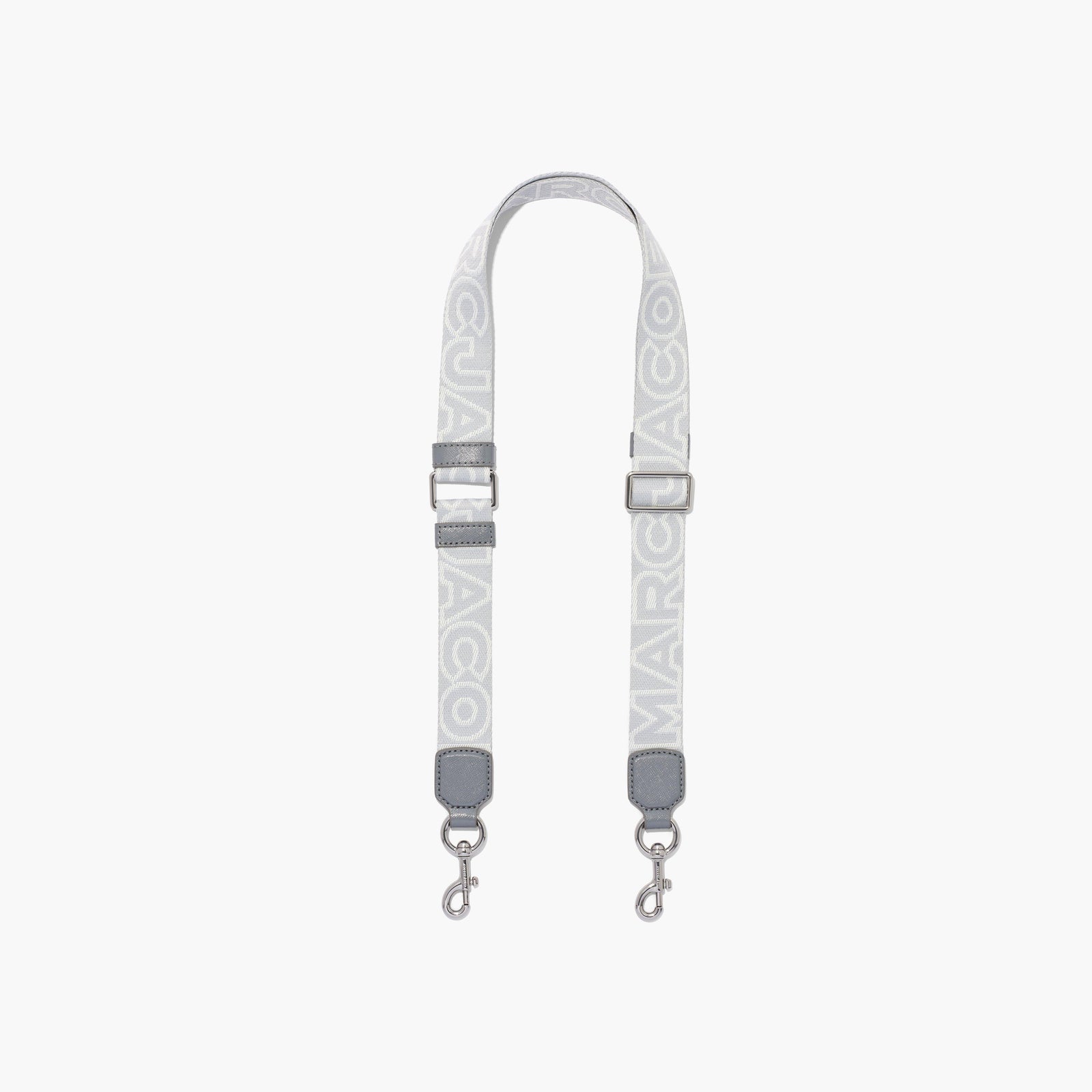 Marc Jacobs The Thin Outline Logo Webbing Strap in Wolf Grey Multi