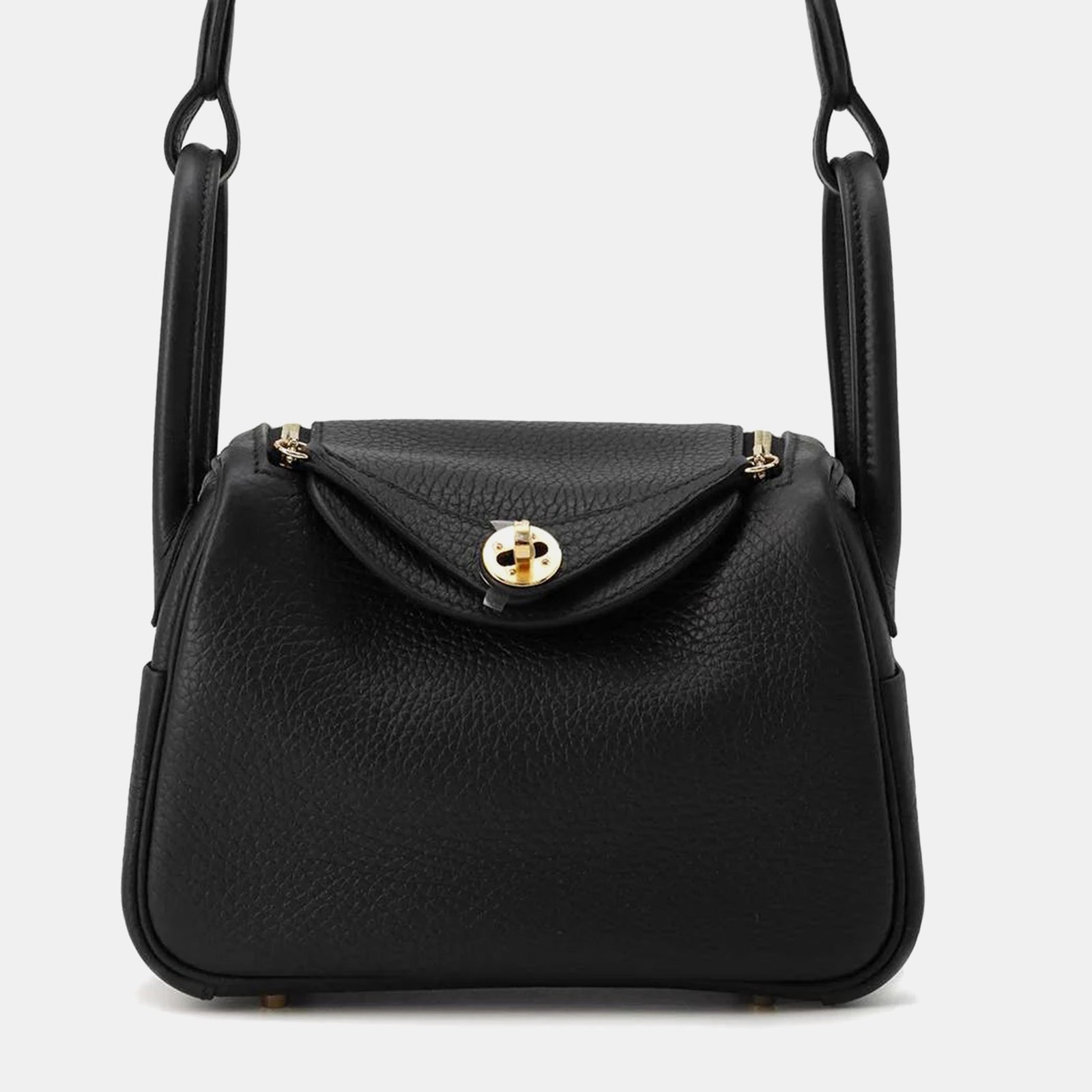 Herm?s Schwarze Taurillon Clemence Lindy Tasche Größe Mini