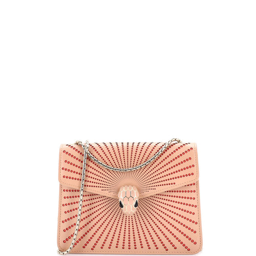 BVLGARI Serpenti Forever Square Shoulder Bag Laser Cut Leather Small