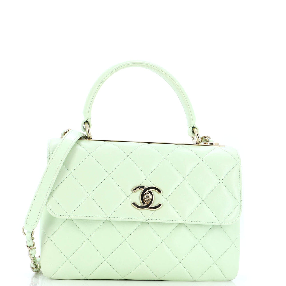 CHANEL Trendy CC Top Handle Bag Quilted Lambskin Small