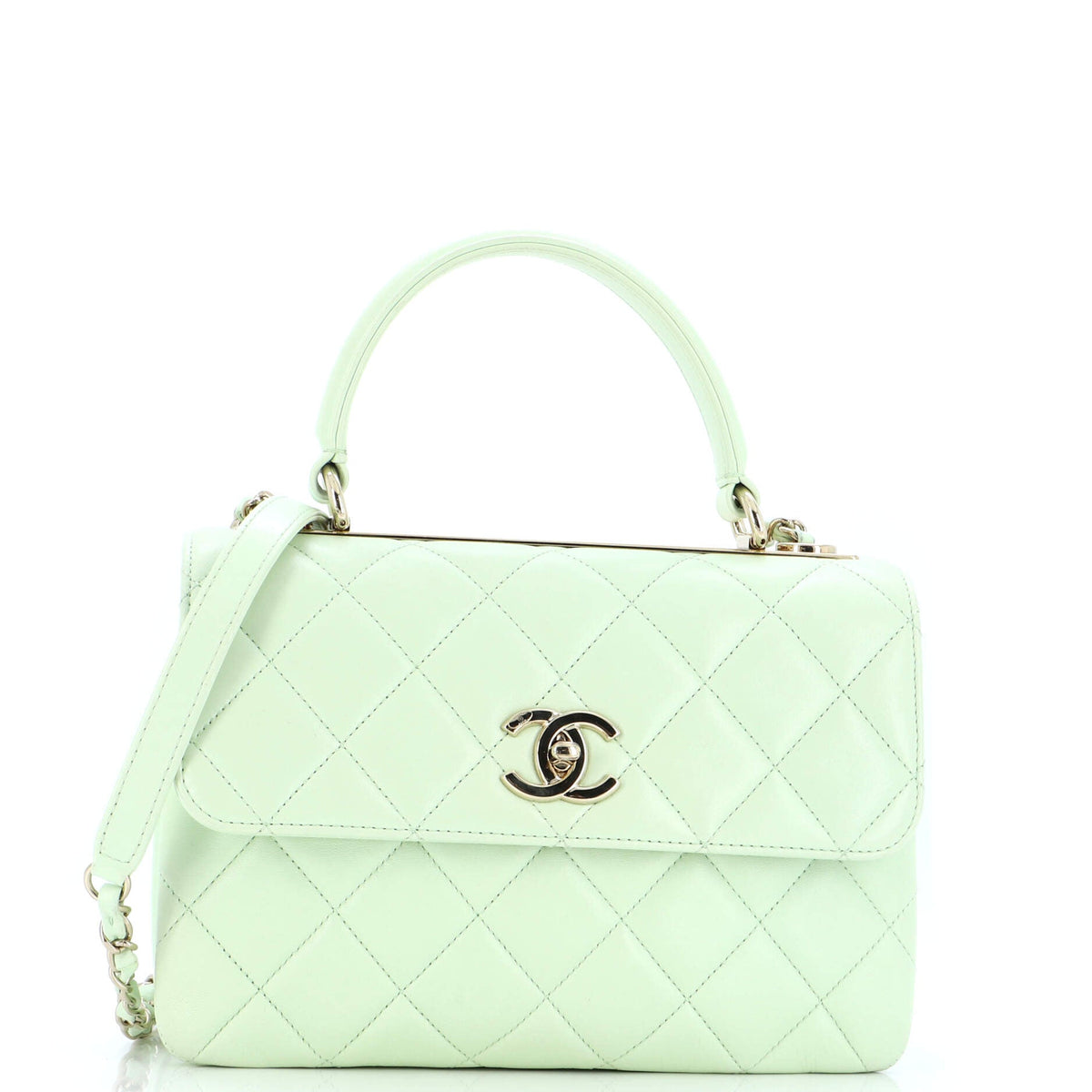 Chanel CHANEL Trendy CC Top Handle Bag Quilted Lambskin Small