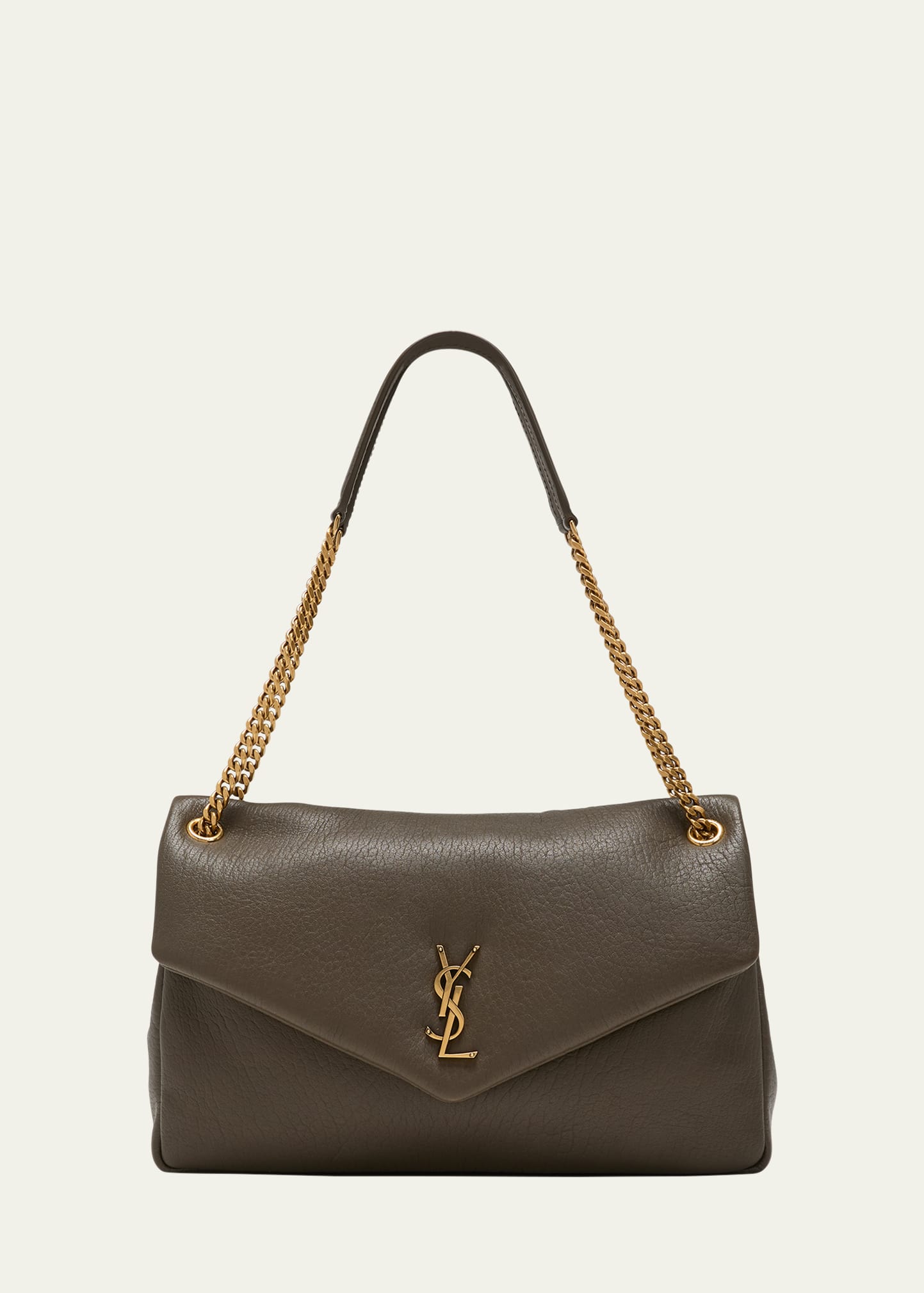 Saint Laurent Calypso Large YSL Shoulder Bag in Leather