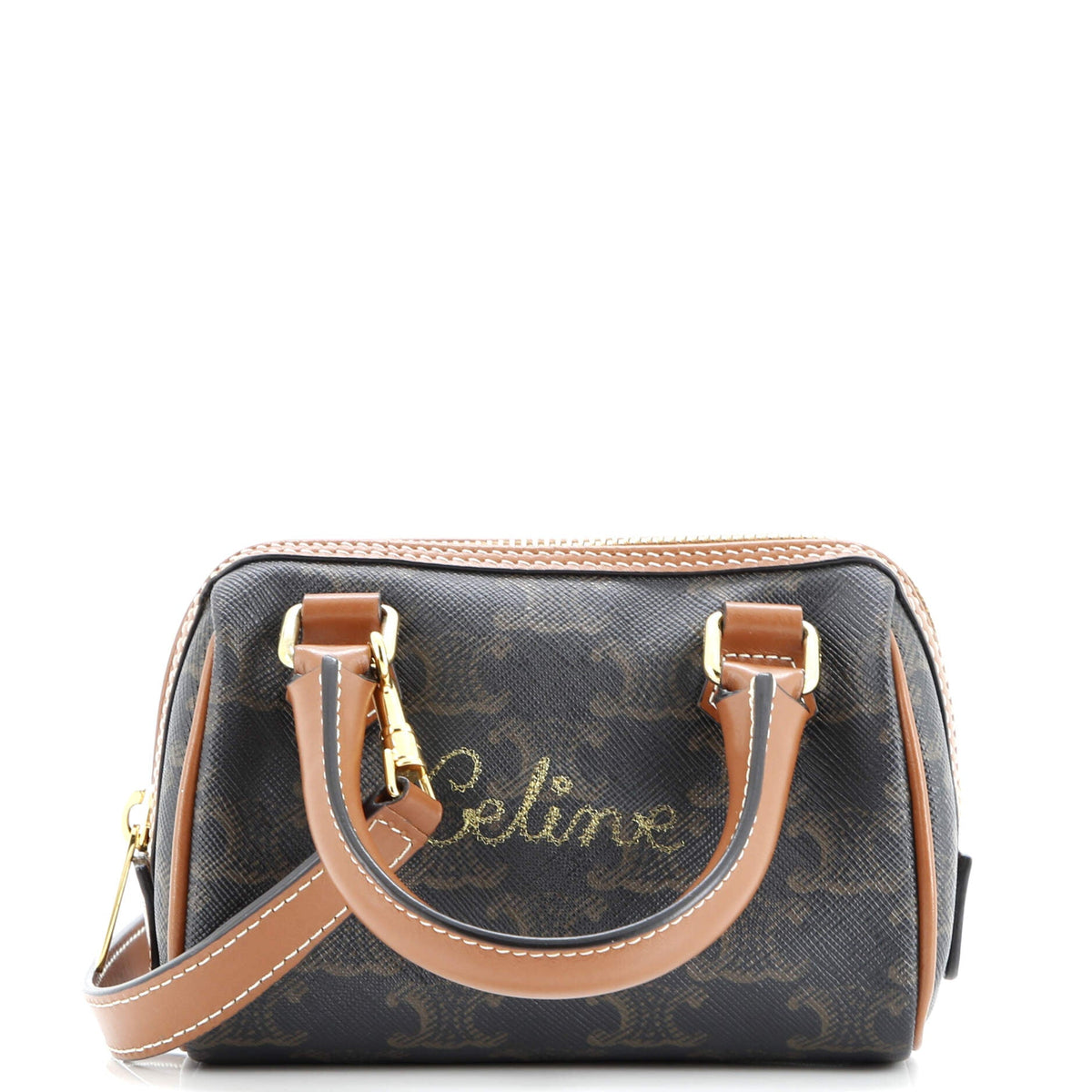 Celine CELINE Boston Bag Triomphe Coated Canvas Mini