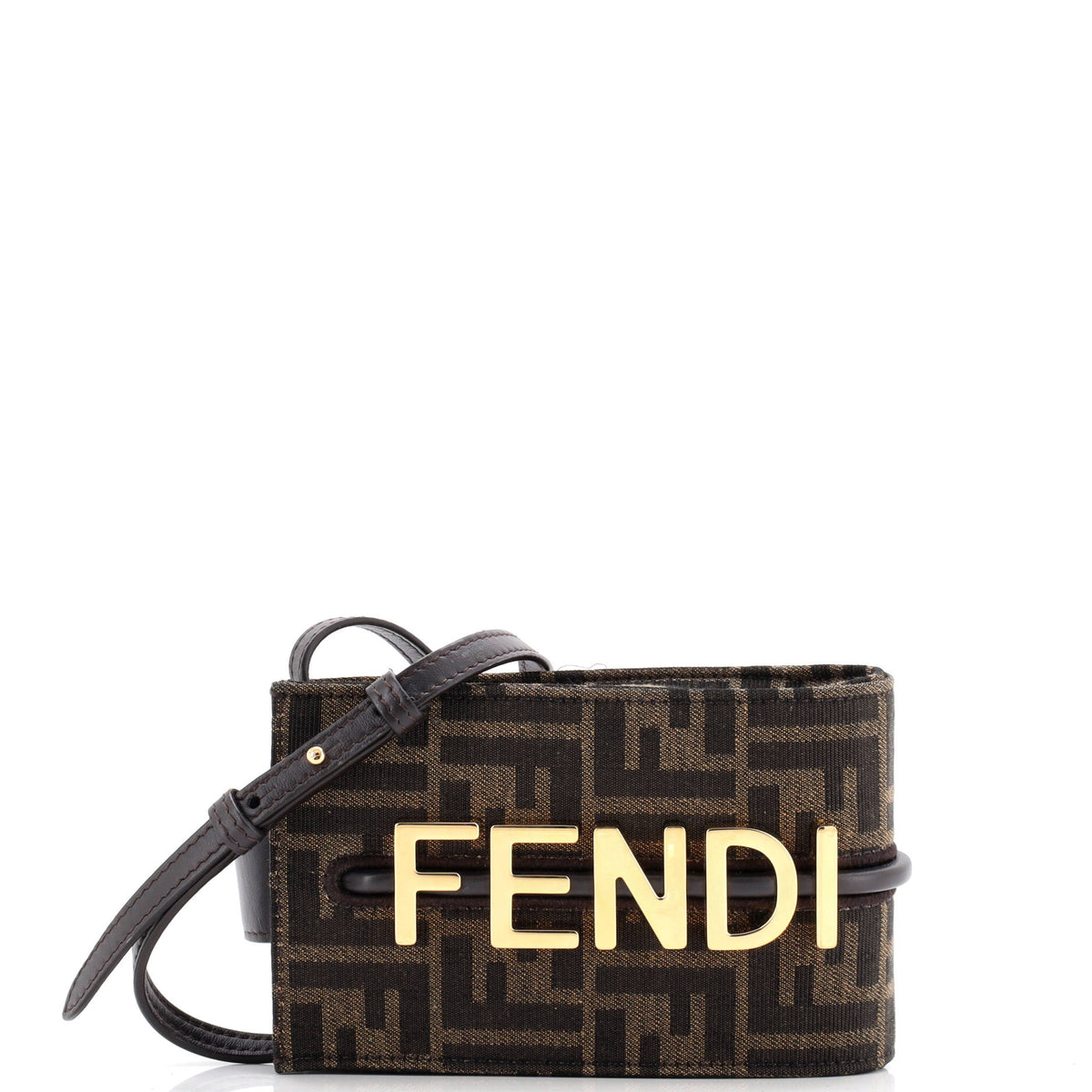 Fendi FENDI Logo Phone Holder Bag Zucca Canvas