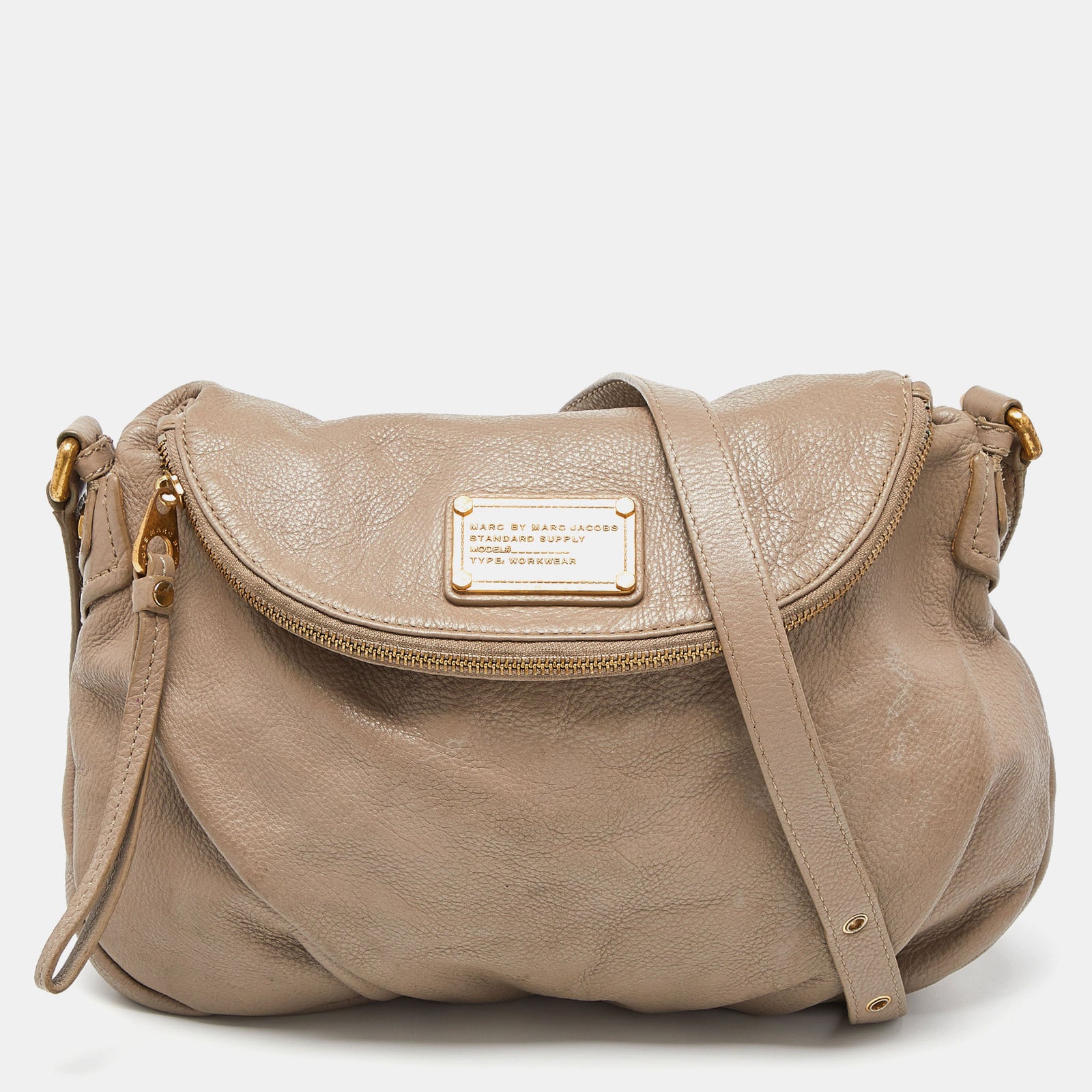 Marc By Marc Jacobs Grey Leather Classic Q Natasha Crossbody Bag