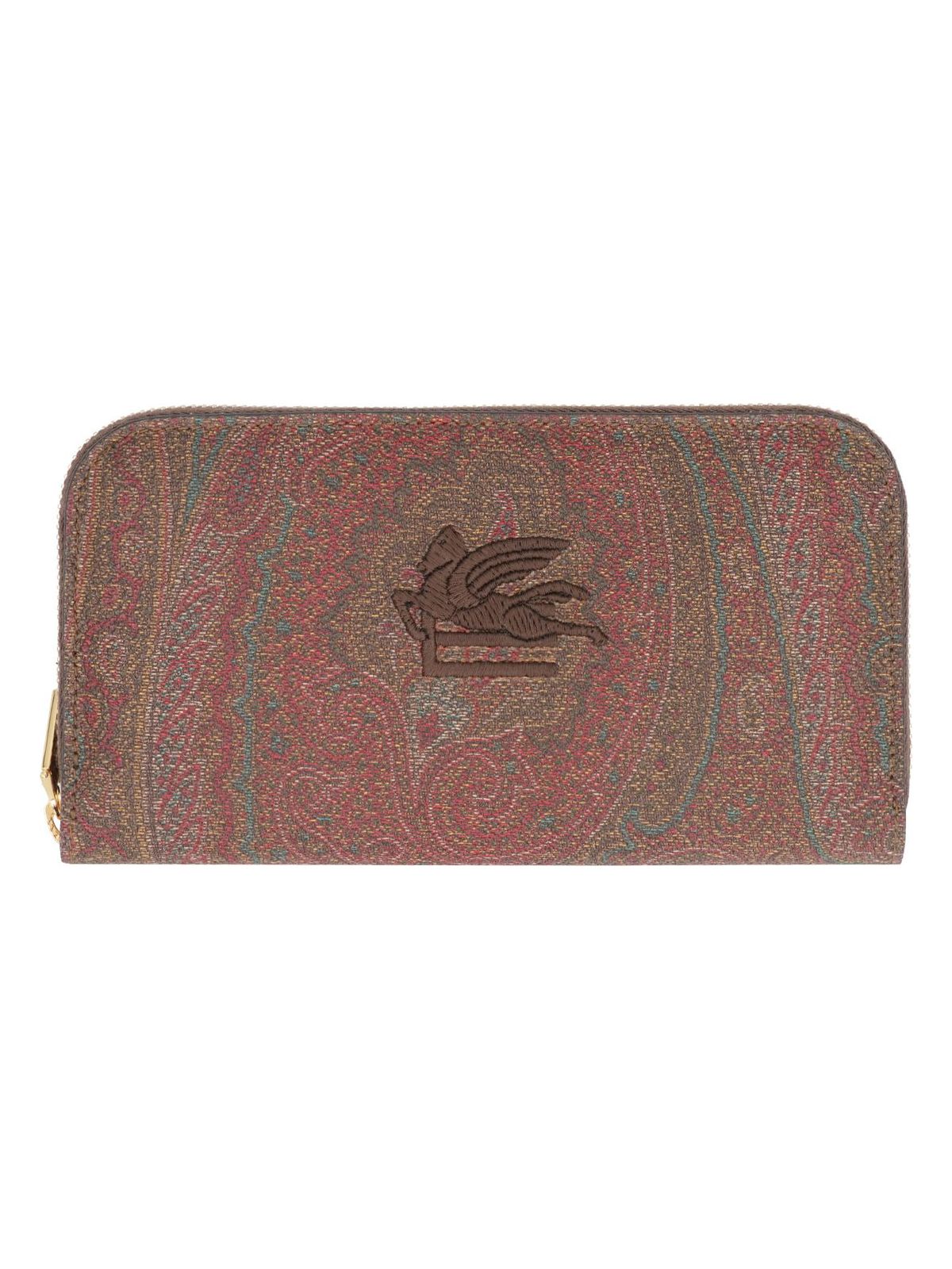 Etro Women's Coated Canvas Wallet in Burgundy | WP2D0006AA001 Color M0019