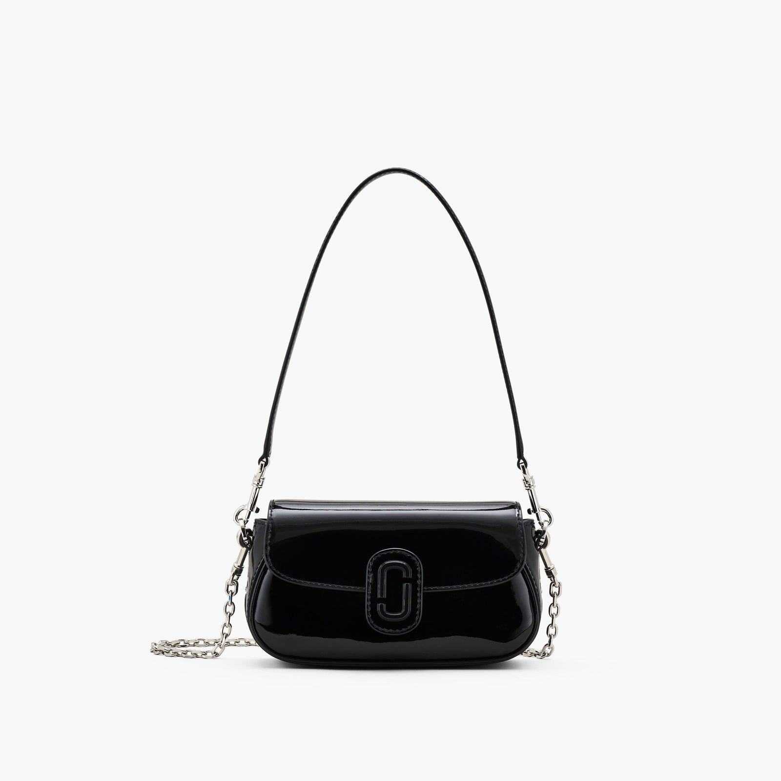 Marc Jacobs The Patent Leather Clover Shoulder Bag in Black