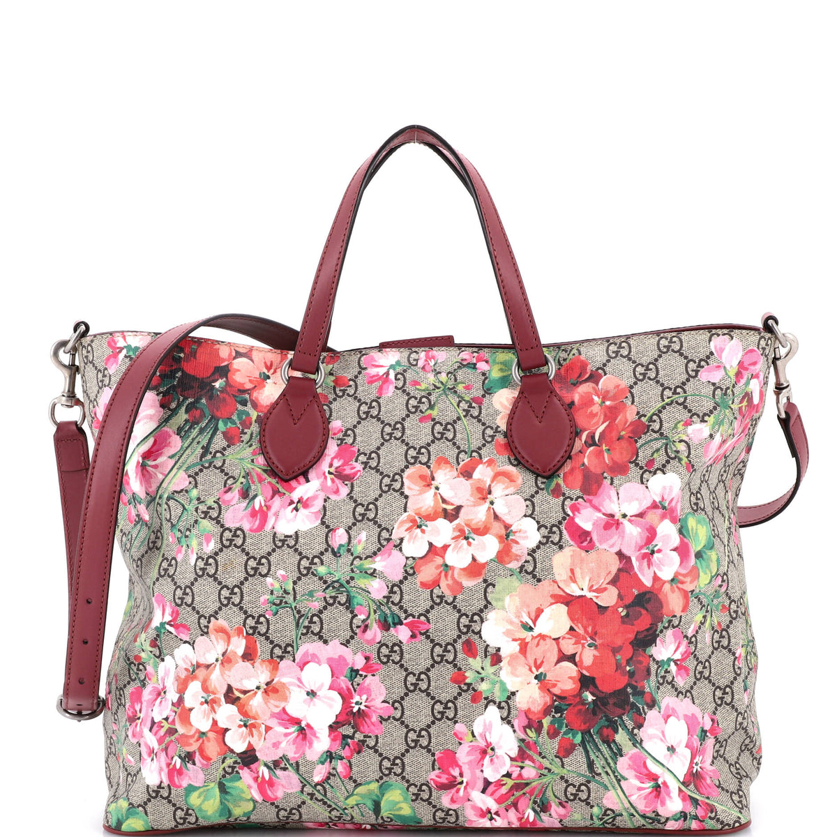 Gucci GUCCI Convertible Soft Tote Blooms Print GG Coated Canvas Medium
