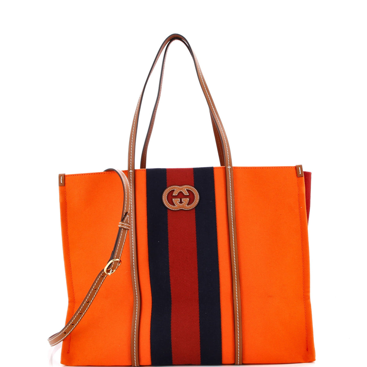 Gucci GUCCI Interlocking G Web Tote Canvas Large