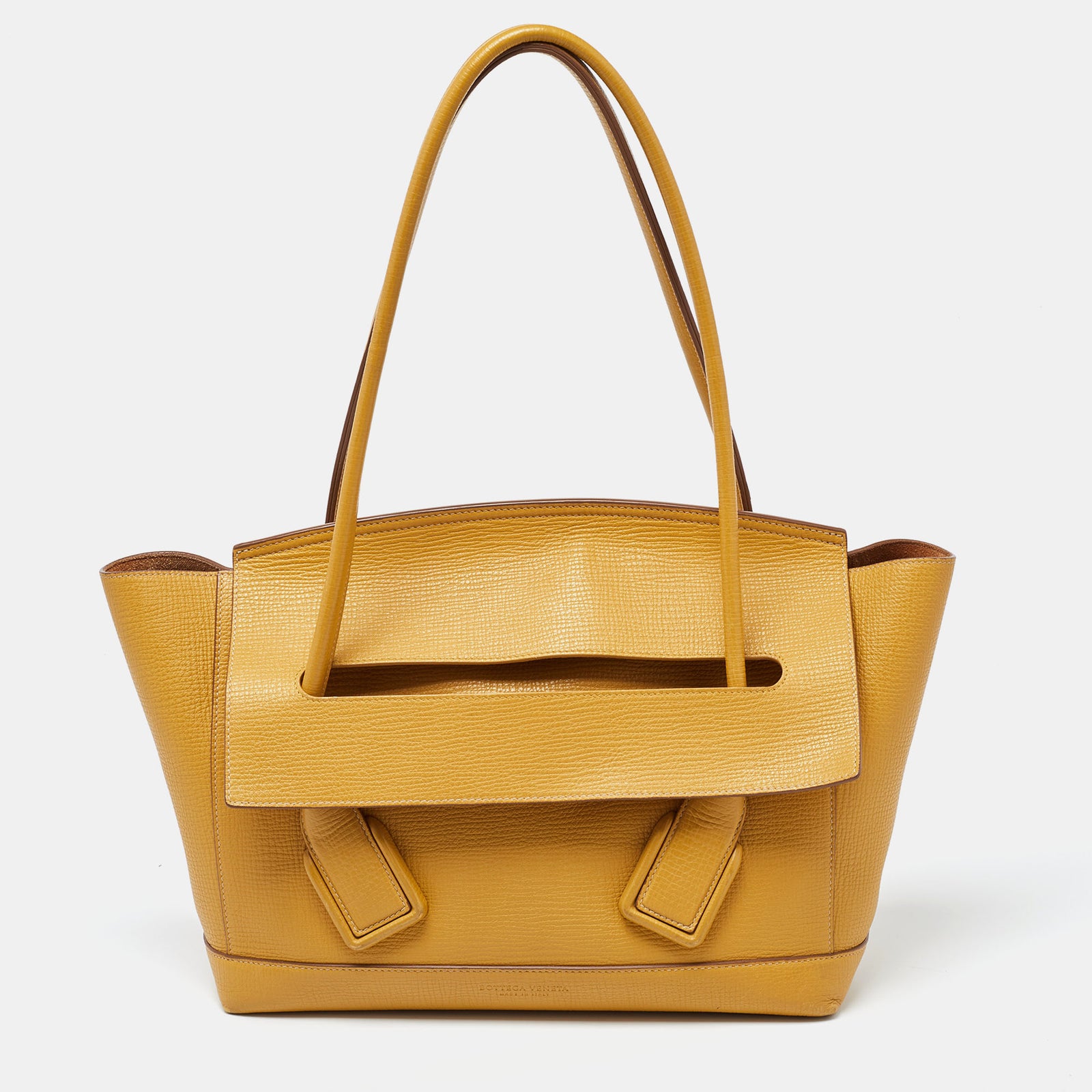 Bottega Veneta Mustard Leather Arco Tote