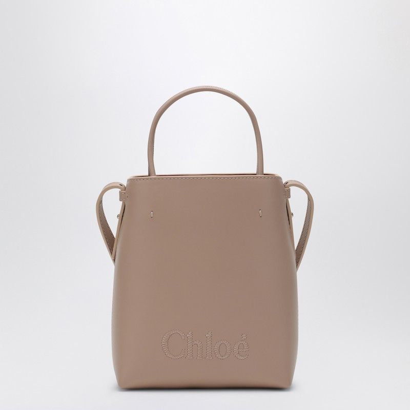 Chloé Women's MicroSense Leather Tote in Pink | CHC23UP873I10 Color 28U