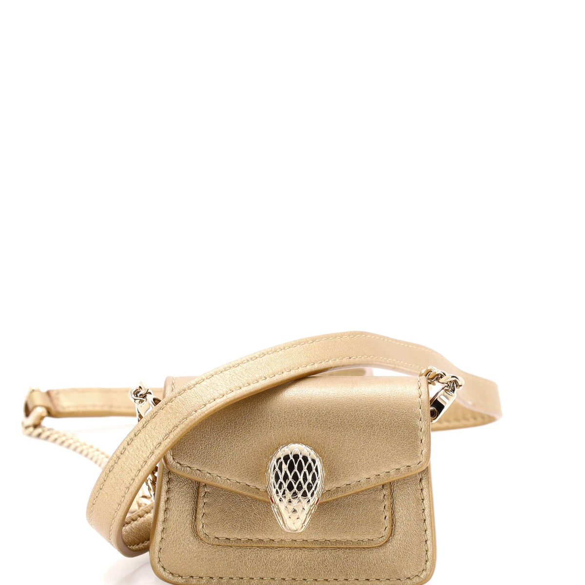 Bvlgari BVLGARI Serpenti Forever Shoulder Bag Metallic Leather Micro