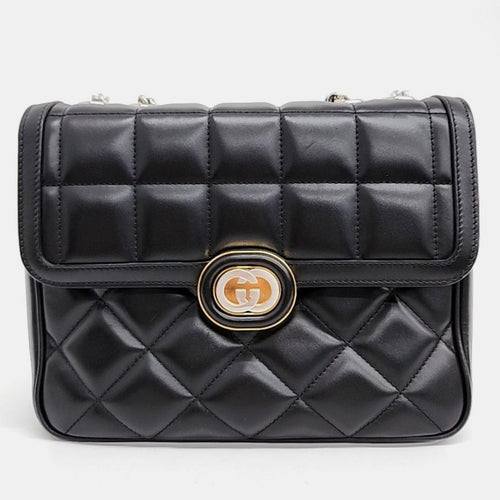 Black Leather Small Shoulder Bag