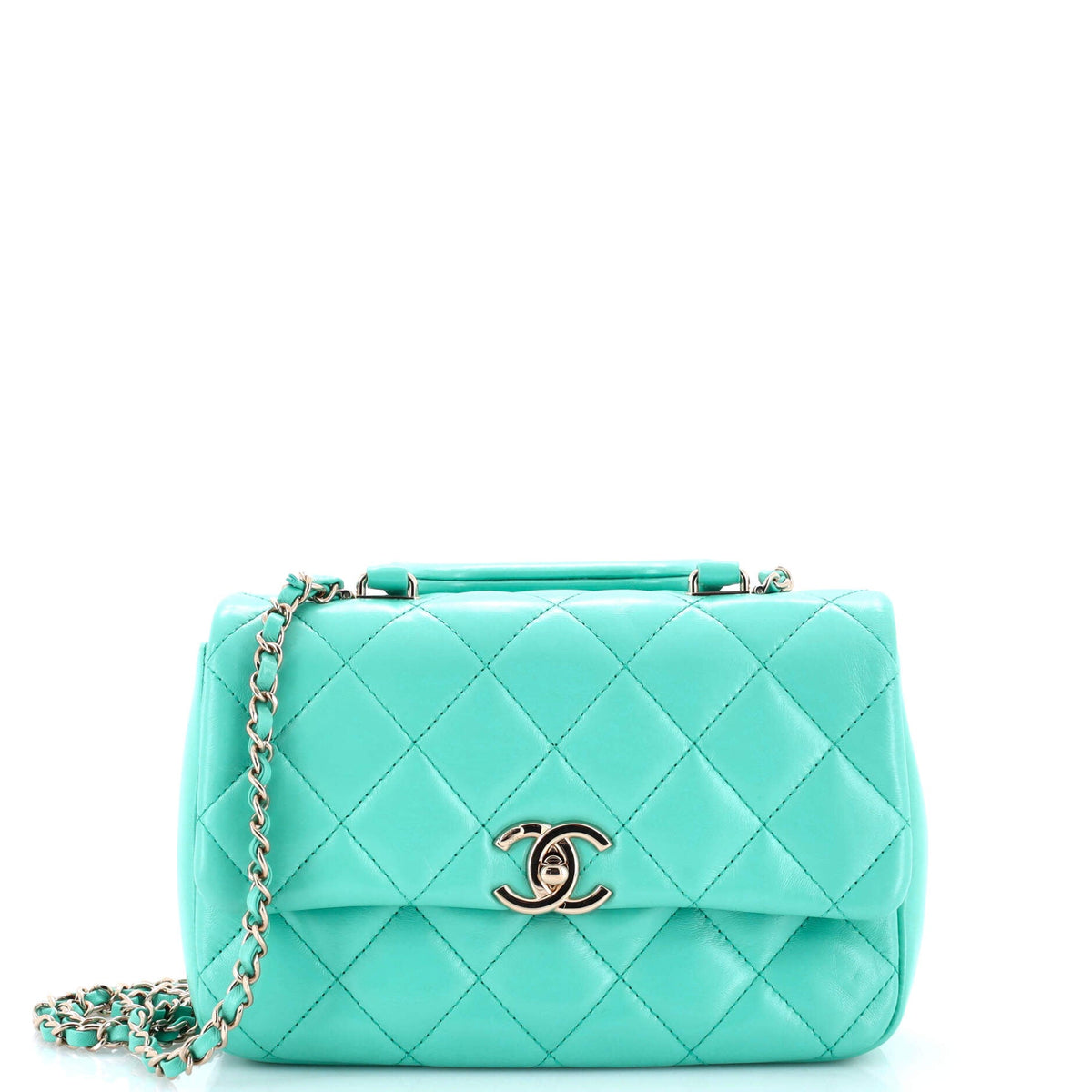 Chanel CHANEL Coco Trip Flap Bag Quilted Shiny Lambskin Medium