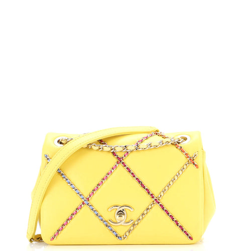 CHANEL Entwined Chain Flap Bag Quilted Lambskin Small