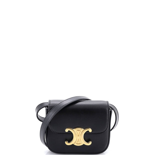 CELINE Triomphe Shoulder Bag Smooth Calfskin Mini