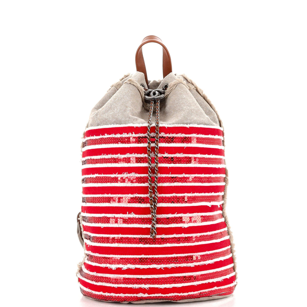Chanel CHANEL Cubano Trip Backpack Sequin Embellished Canvas Medium