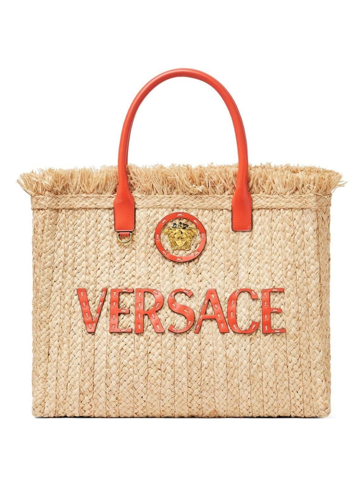 Versace Women's La Medusa Raffia Tote Bag in Natcoral | 10047411A11152