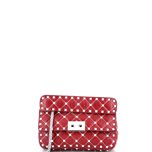 VALENTINO GARAVANI Free Rockstud Spike Flap Bag Quilted Leather Small