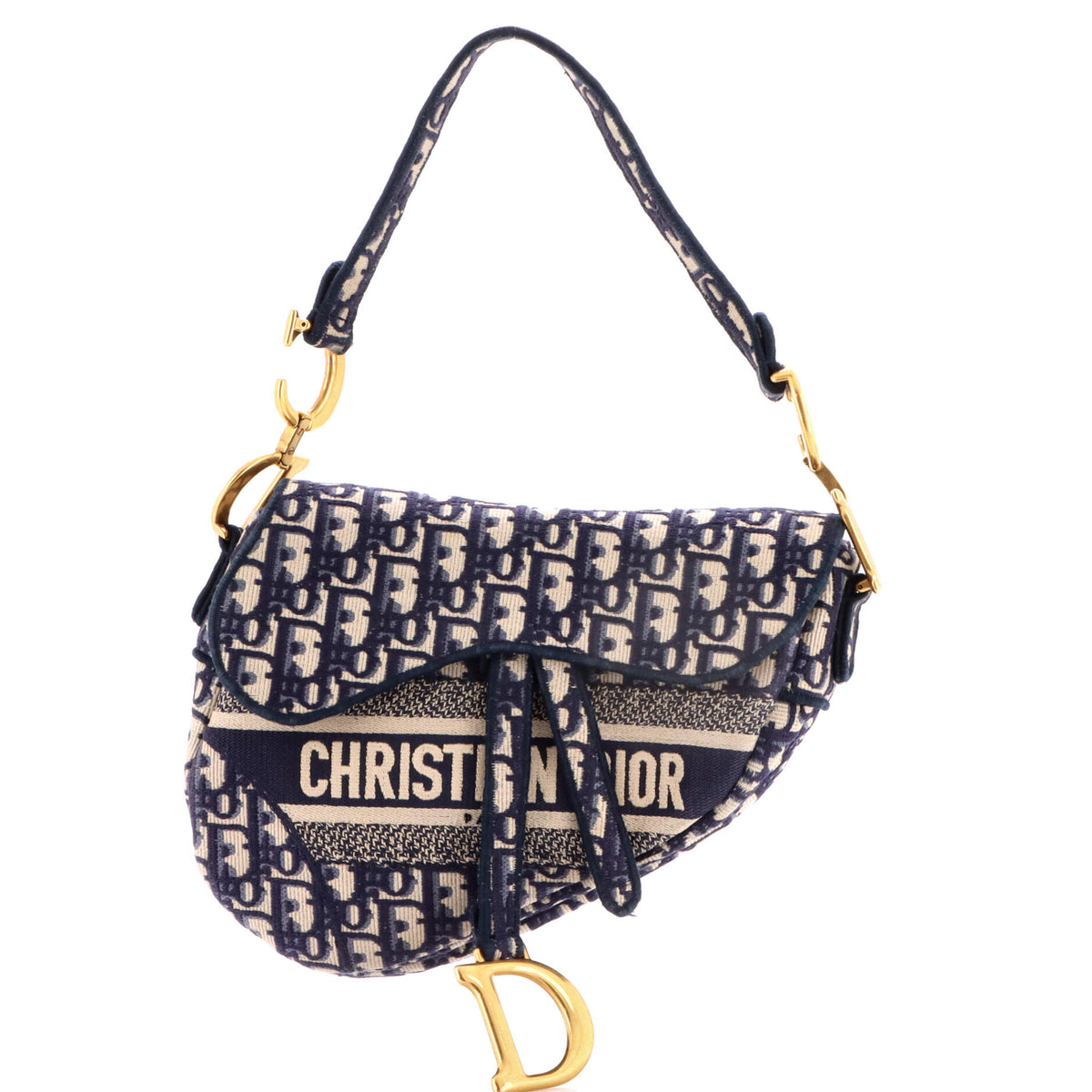 Christian Dior Saddle Handbag Oblique Canvas Medium