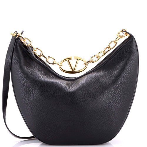 VALENTINO GARAVANI Vlogo Moon Hobo Leather Medium