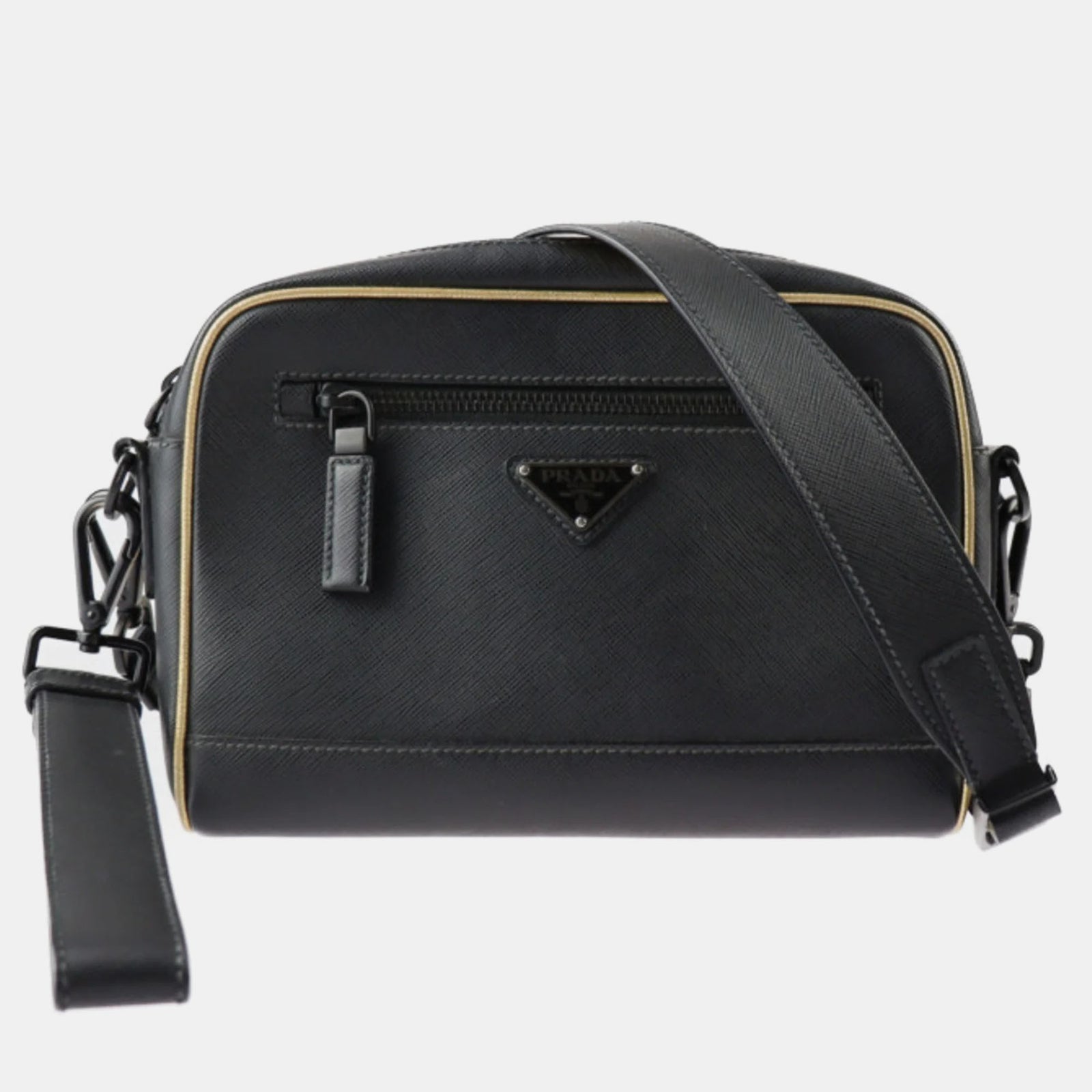 Prada Black Leather Travel shoulder bag