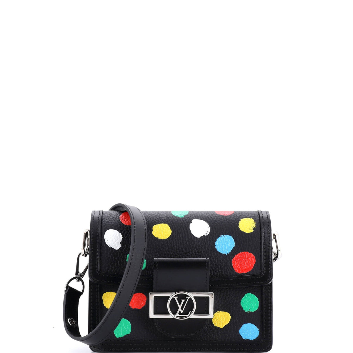 Louis Vuitton Dauphine Shoulder Bag Yayoi Kusama Painted Dots Taurillon Leather Mini