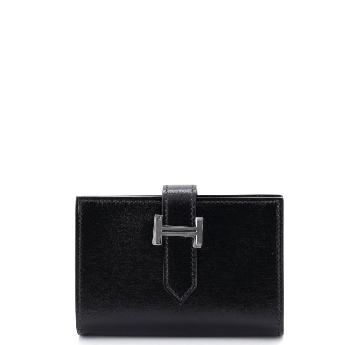 Herm?s Bearn Wallet Box Calf Compact