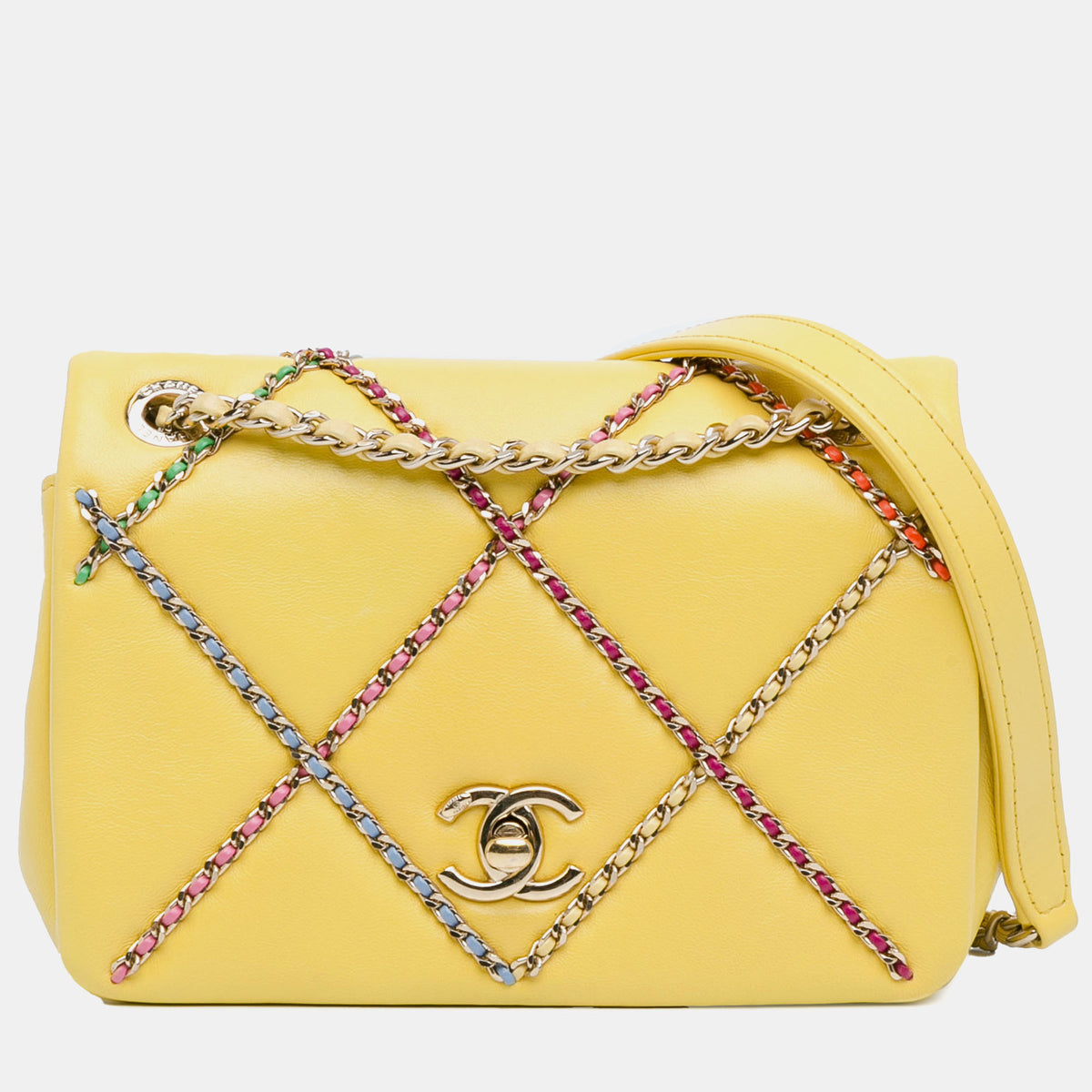 Chanel Small Lambskin Entwined Chain Flap