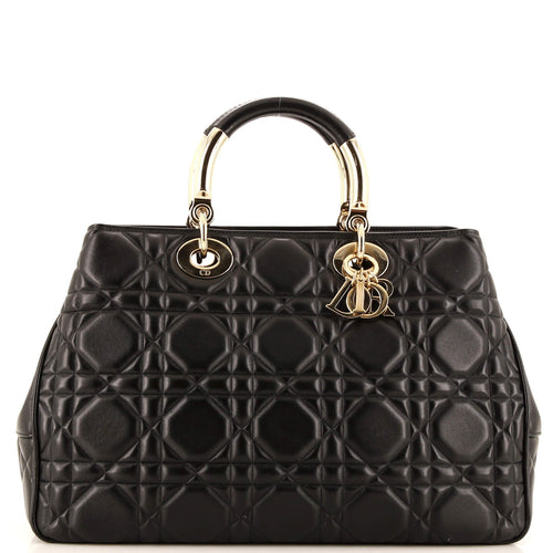 Lady 95.22 Bag Cannage Embossed Leather Large