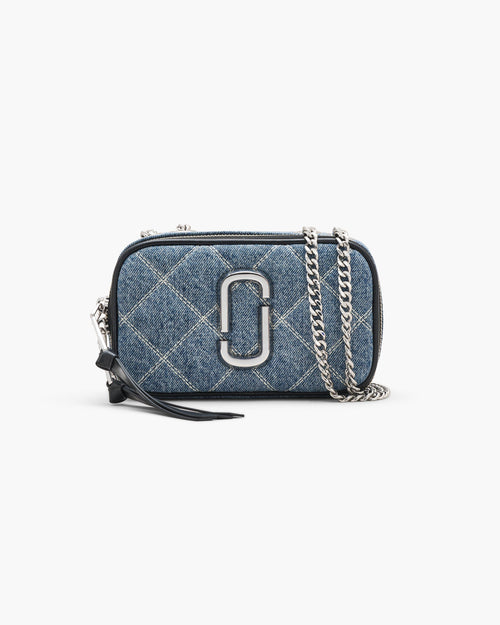 Marc Jacobs The Quilted Denim Softshot Bag in Light Wash Indigo