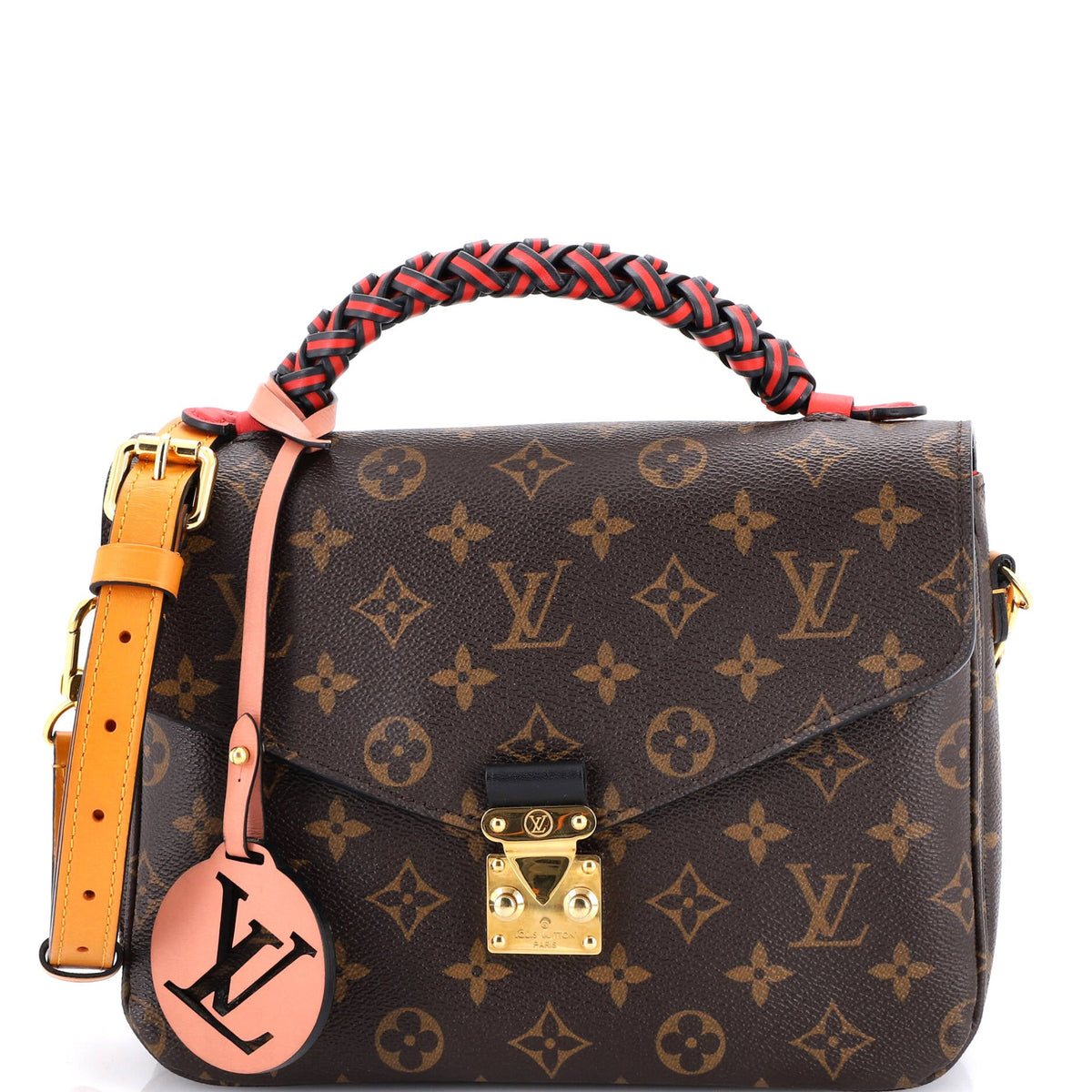 Louis Vuitton Braided Handle Pochette Metis Monogram Canvas with Leather