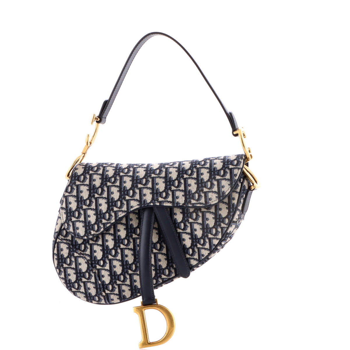 Christian Dior Saddle Handbag Oblique Canvas Medium