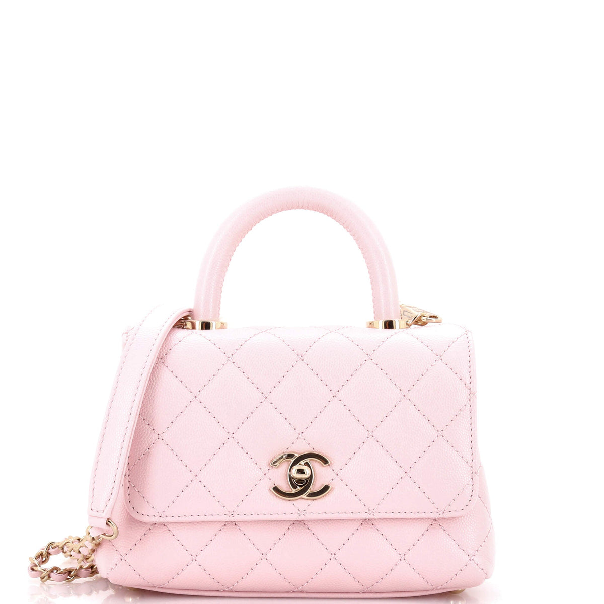 Chanel CHANEL Coco Top Handle Bag Quilted Caviar Extra Mini