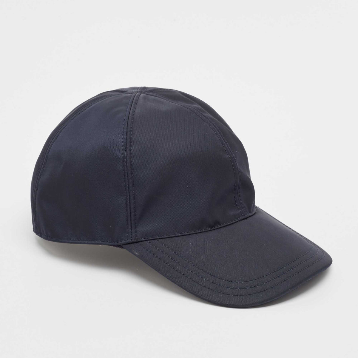 Prada Navy Blue Nylon Logo Detail Cap L