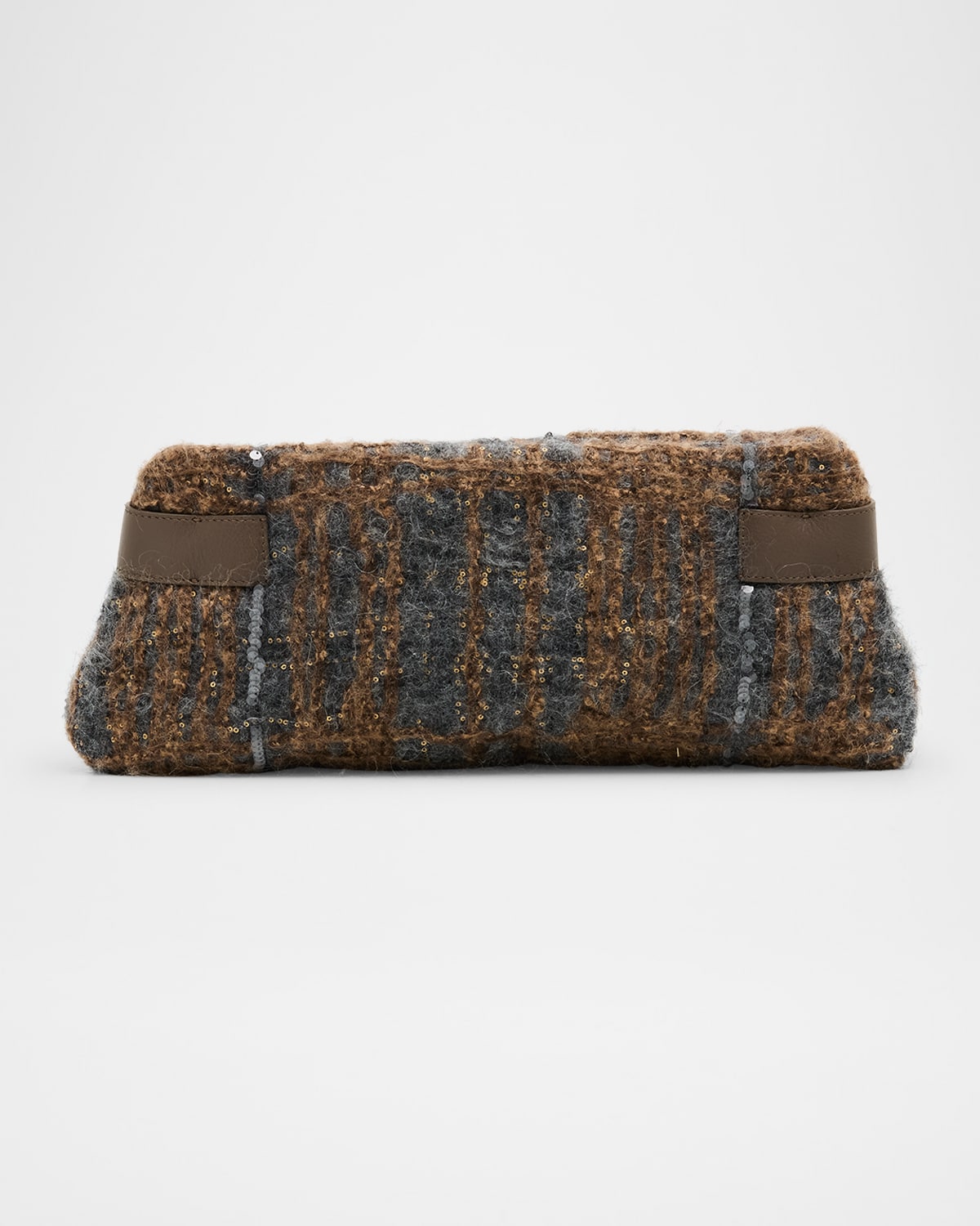 Brunello Cucinelli Essence Sequin-Embellished Fuzzy Clutch Bag