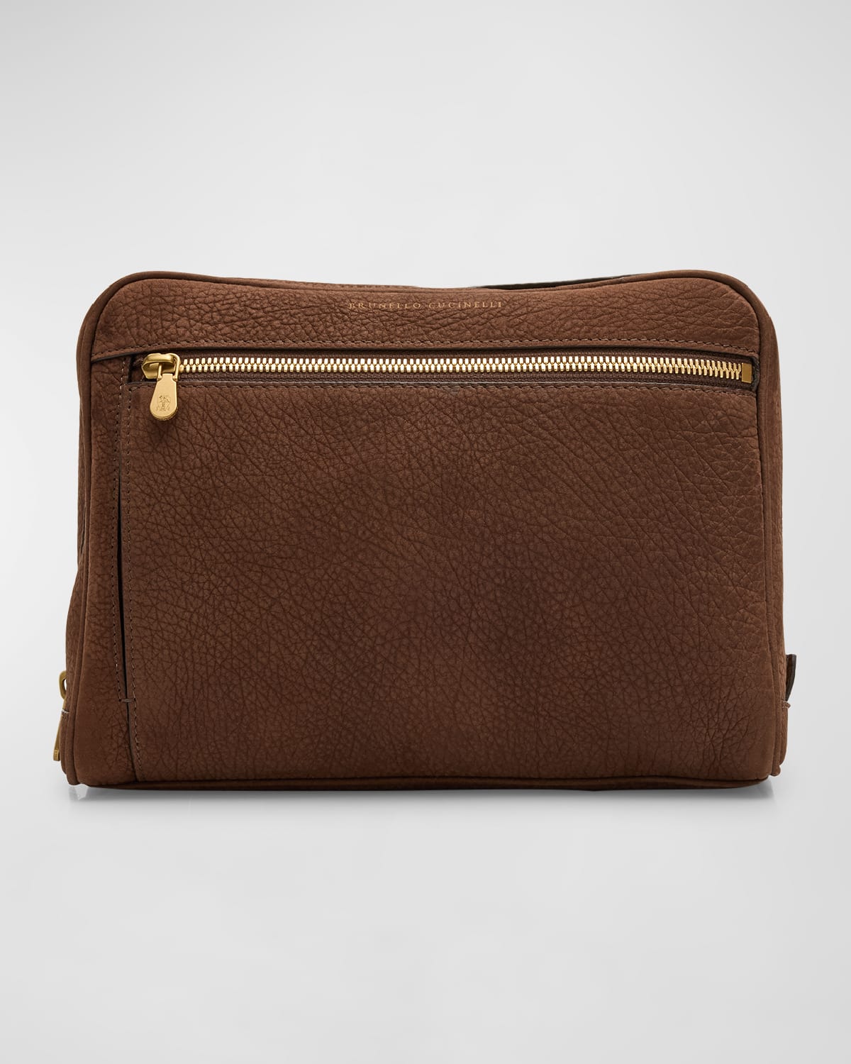 Brunello Cucinelli Men's Grained Leather Toiletry Bag