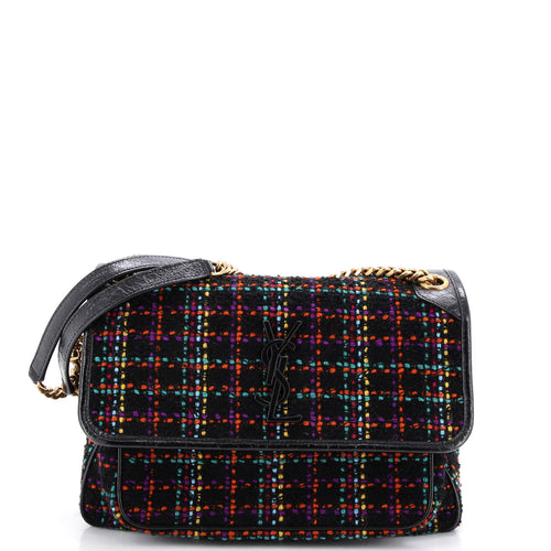 Niki Chain Flap Bag Matelasse Chevron Tweed Medium