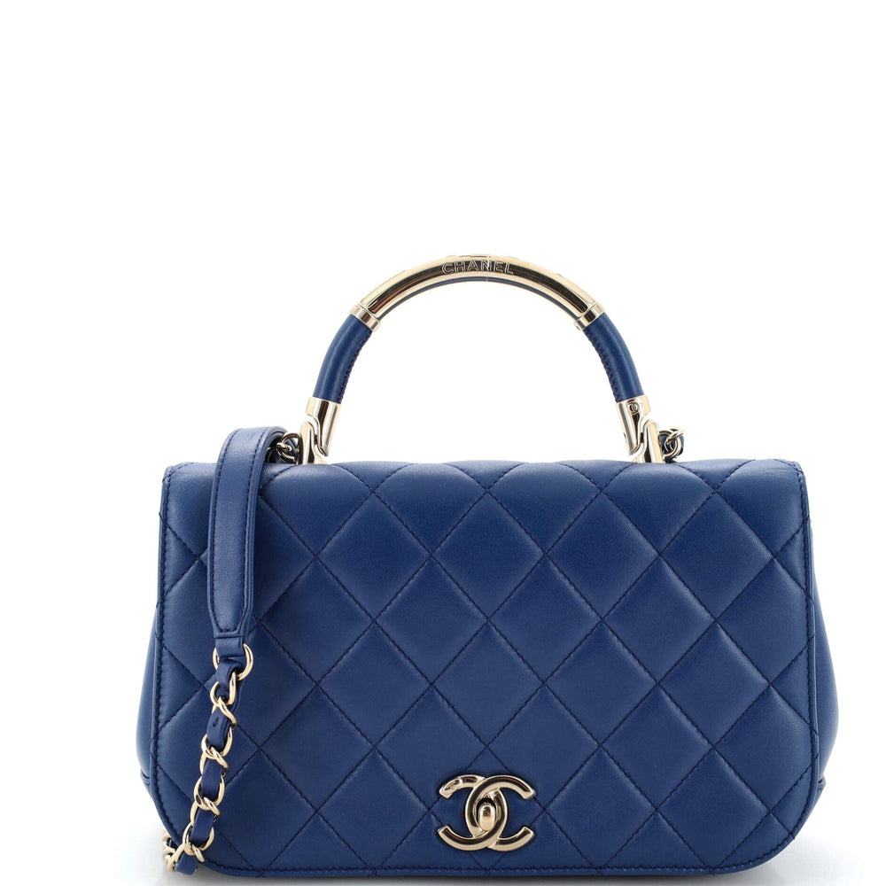 CHANEL Carry Chic Flap Bag Gestepptes Lammleder Klein